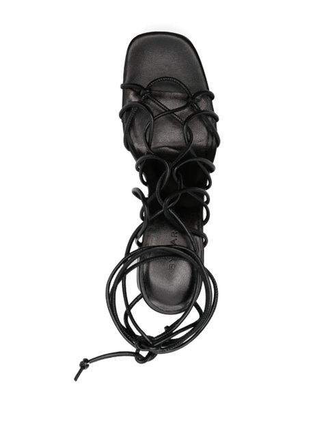 BY FAR Alexander 70mm strappy sandals - Black