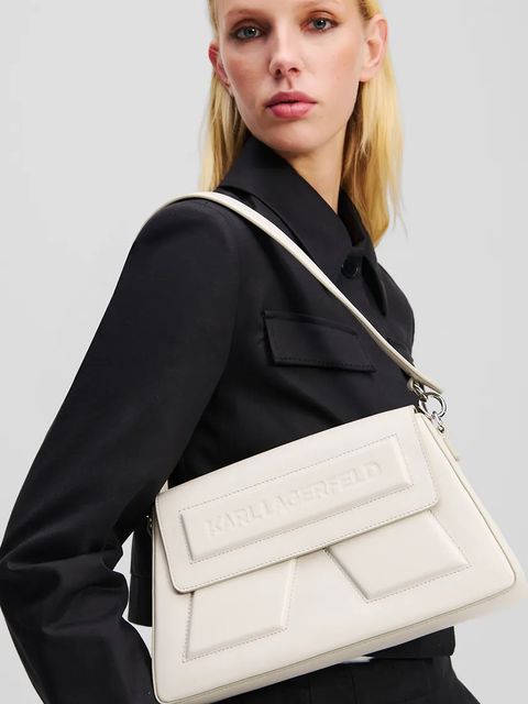 Karl Lagerfeld torebka skórzana IKON/K kolor biały A1W30154