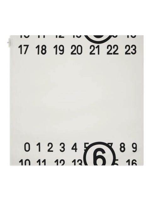 MM6 Maison Margiela Spiga Capsule Numbers-print scarf - White - zdjęcie produktu nr 1
