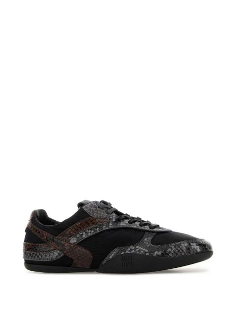 Miu Miu snake-effect sneakers - Black