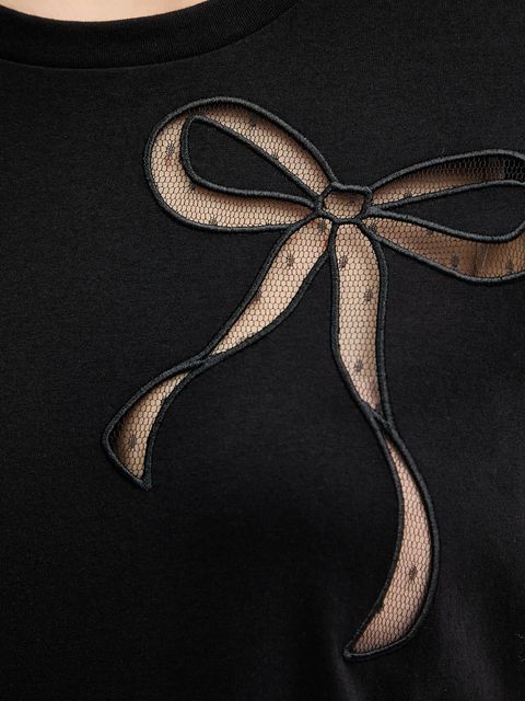 Twinset t-shirt bawełniany damski kolor czarny 252TT2312