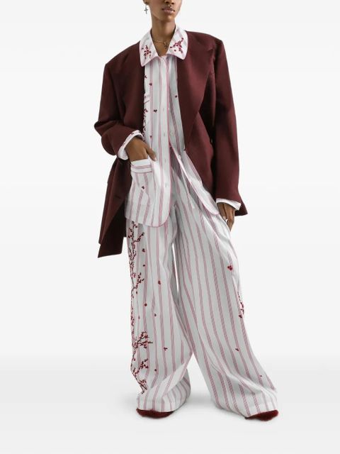 Dolce & Gabbana poplin trousers with thread floral embroidery - White - zdjęcie produktu nr 2