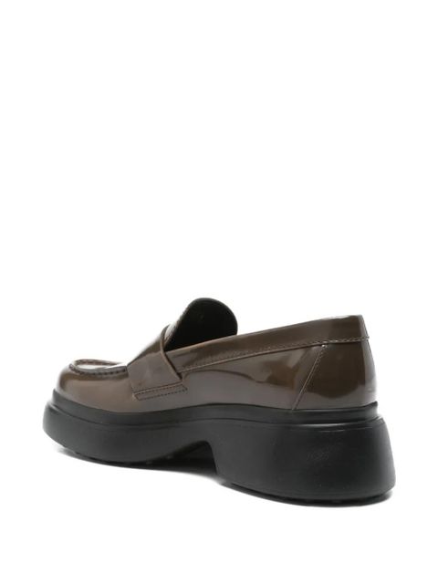 Tod's leather platform loafers - Green