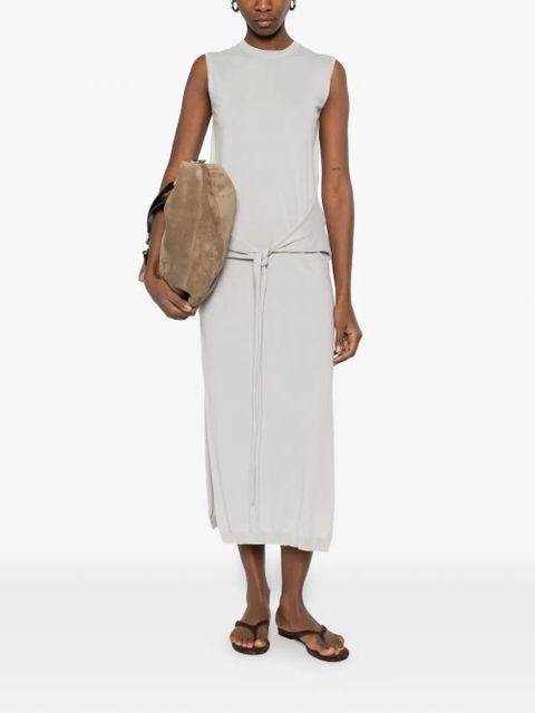 LEMAIRE sleeveless knotted midi dress - Grey - zdjęcie produktu nr 2