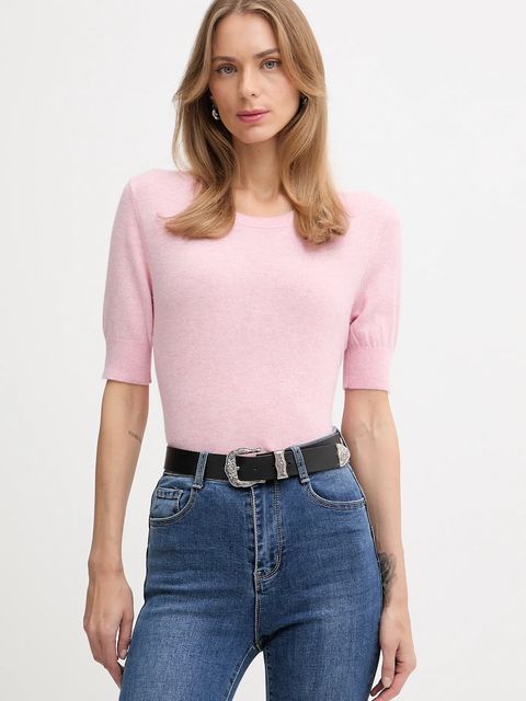 United Colors of Benetton sweter damski kolor różowy lekki 1002D10D2 - zdjęcie produktu nr 1