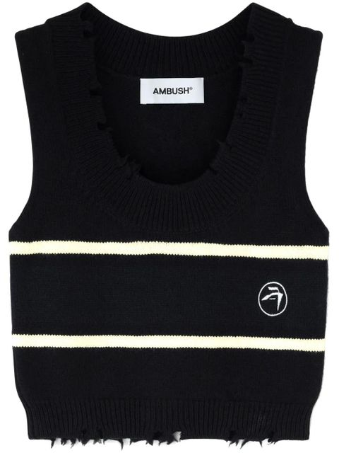 AMBUSH raw-cut knitted top - Black - zdjęcie produktu nr 1