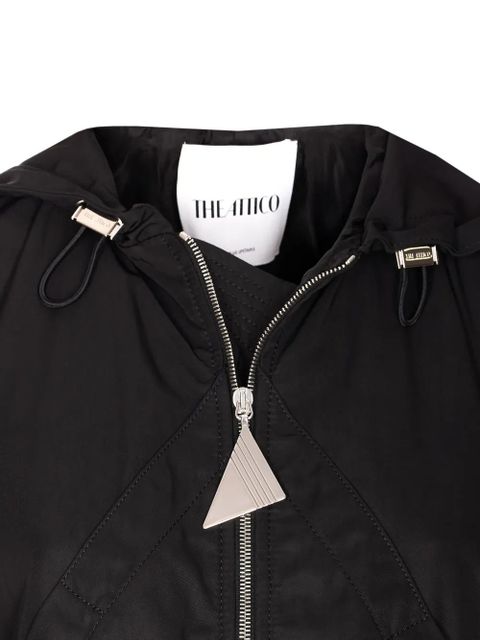 The Attico hooded zip bomber jacket - Black