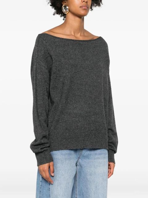 Eleh boat-neck cotton sweater - Grey