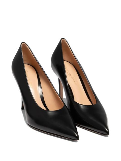 Gianvito Rossi 85mm pointed-toe leather pumps - Black