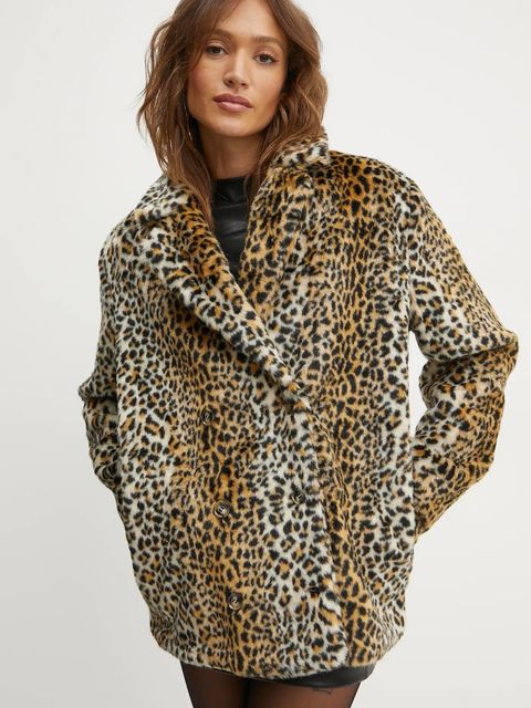 Bardot płaszcz VENTO damski kolor brązowy przejściowy dwurzędowy 59693JB