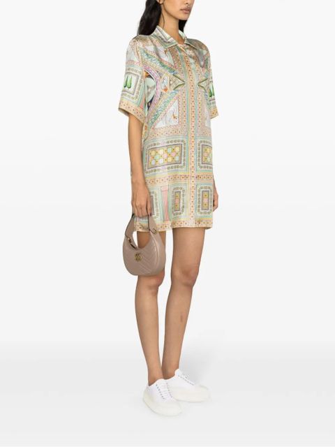 Casablanca Le Labyrinthe silk shift dress - Green