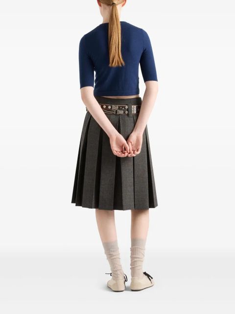 Prada logo-intarsia cashmere jumper - Blue