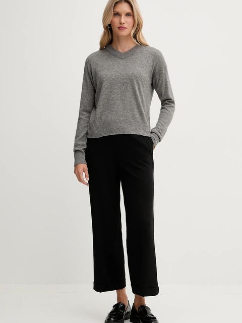 United Colors of Benetton sweter z dodatkiem wełny damski kolor szary lekki 102HD4032 - zdjęcie produktu nr 2