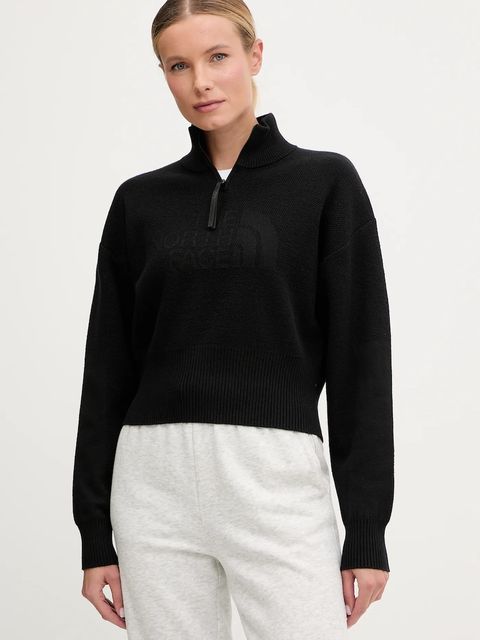 The North Face sweter z dodatkiem wełny damski kolor czarny z golfem NF0A8E79JK31 - zdjęcie produktu nr 1