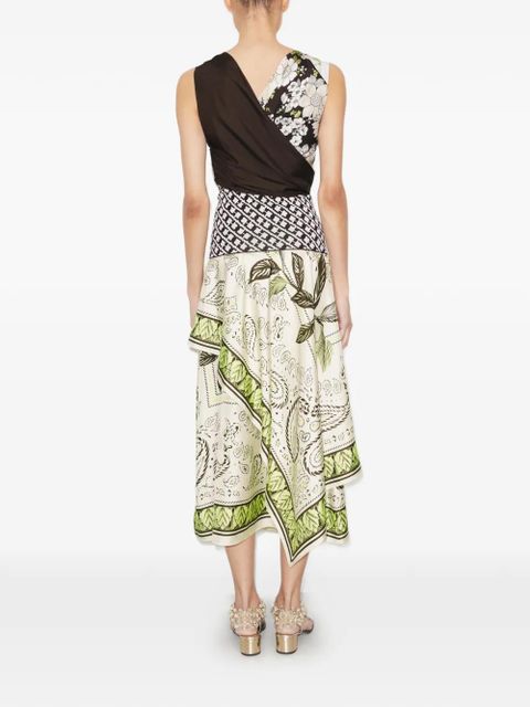 Tory Burch silk scarf wrap skirt - Green