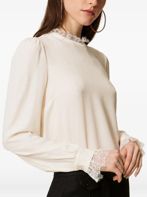 TWINSET lace-trim blouse - White