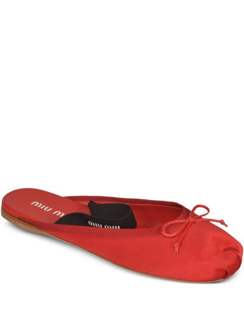 Miu Miu bow-detail mules - Red - zdjęcie produktu nr 1
