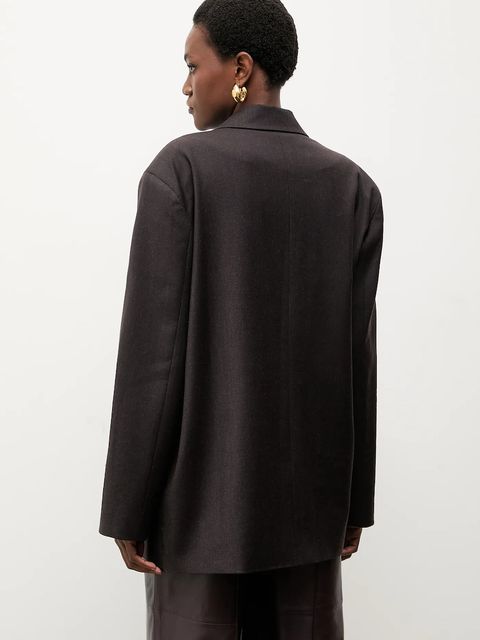 Bonded by Answear.LAB & LOBOS marynarka wełniana kolor brązowy jednorzędowa gładka