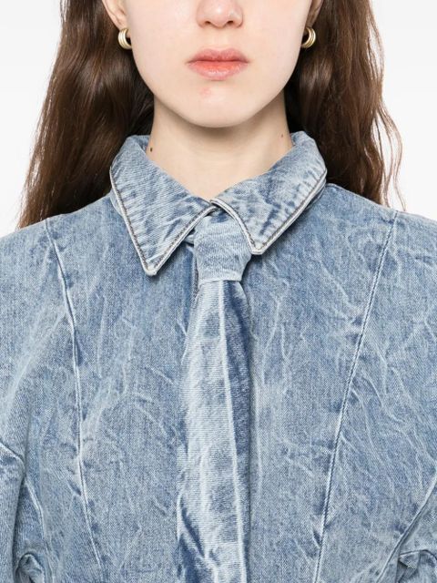 A.W.A.K.E. Mode denim puff-sleeve shirt - Blue