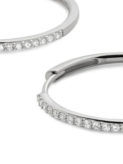 Monica Vinader 14K white gold medium hoops earrings - Silver