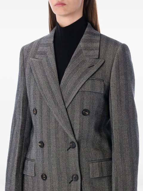 Ferragamo double-breasted striped coat - Grey