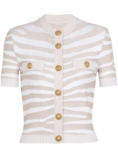Balmain button-detail knitted cardigan - Neutrals - zdjęcie produktu nr 1
