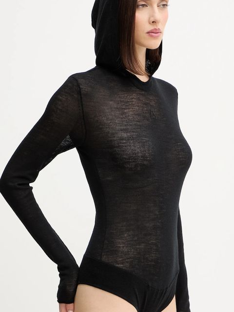 Patrizia Pepe body wełniane damski kolor czarny lekki 2K0349 K034