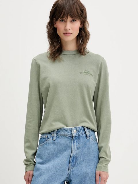 Dickies longsleeve bawełniany kolor zielony DK0A87Q6