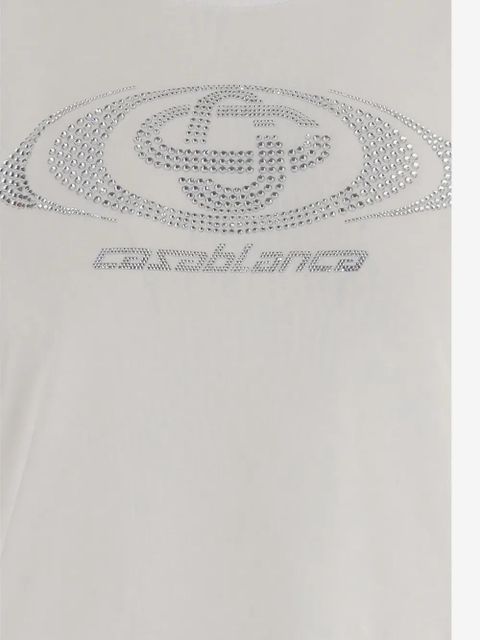 Casablanca cotton logo detail T-shirt - White