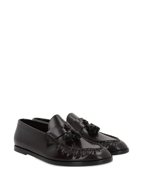 The Row pleated tassel leather loafers - Brown - zdjęcie produktu nr 2