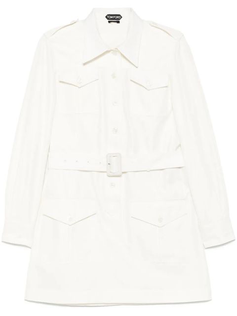 TOM FORD belted shirt mini dress - White - zdjęcie produktu nr 1