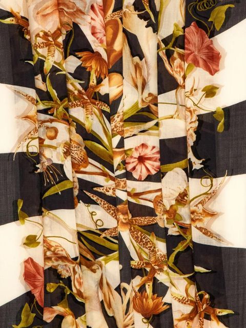 Ferragamo Gaia-print silk scarf - Black