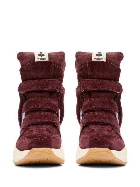 ISABEL MARANT Balskee suede panelled wedge sneakers - Red