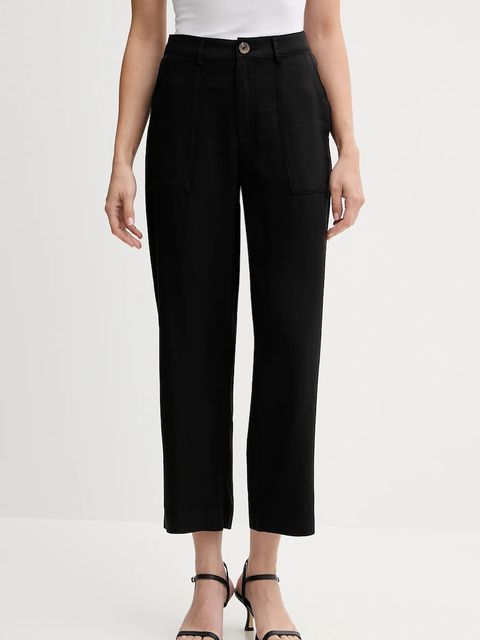 United Colors of Benetton spodnie damskie kolor czarny proste high waist 4NPHDF09D