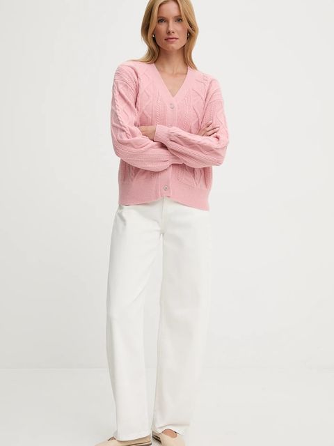 Answear.LAB kardigan z kaszmirem damski kolor różowy - zdjęcie produktu nr 2