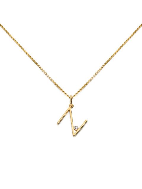 Monica Vinader solitaire diamond initial N pendant - Gold - zdjęcie produktu nr 2
