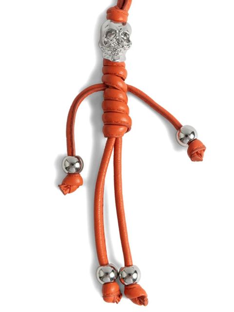 Zadig&Voltaire leather skull keyring - Orange