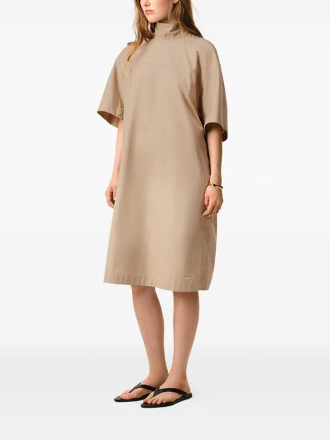 AMI Paris mock-neck buttoned dress - Neutrals