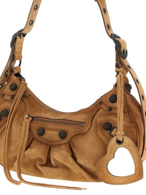 Balenciaga small Le Cagole studded shoulder bag - Brown