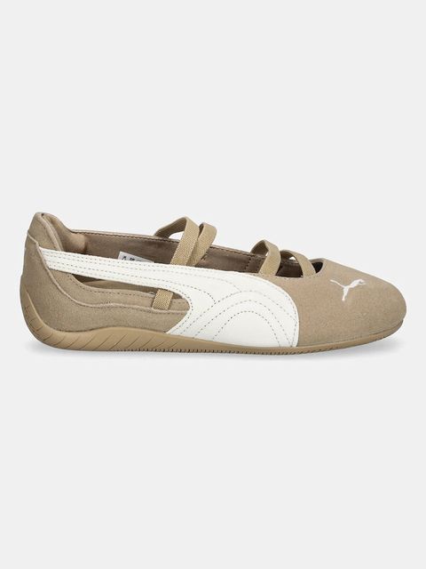 Puma baleriny zamszowe Speedcat Ballet kolor brązowy 406758