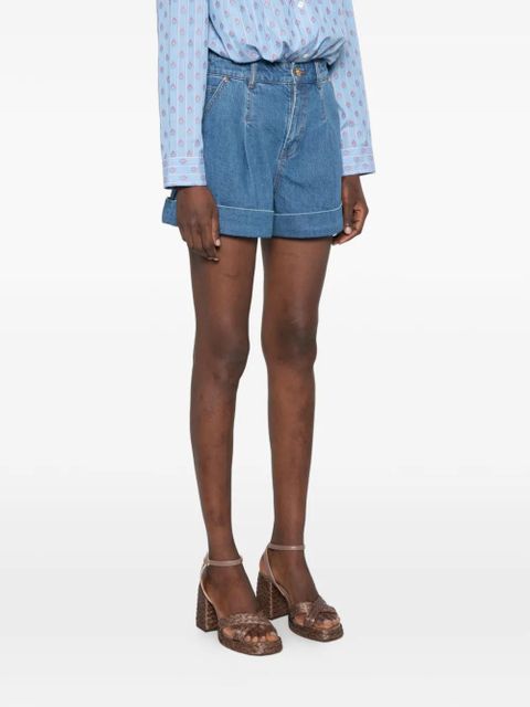 ZIMMERMANN pleated cuffed shorts - Blue