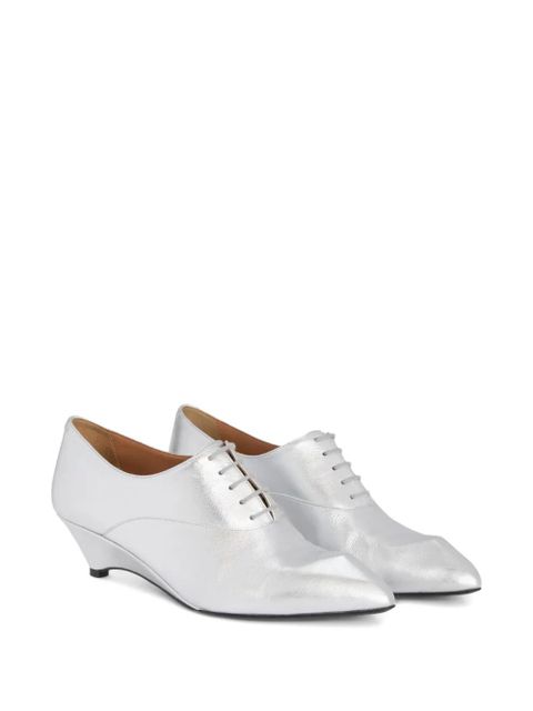 Jil Sander laminated pointed-toe loafers - Silver - zdjęcie produktu nr 2