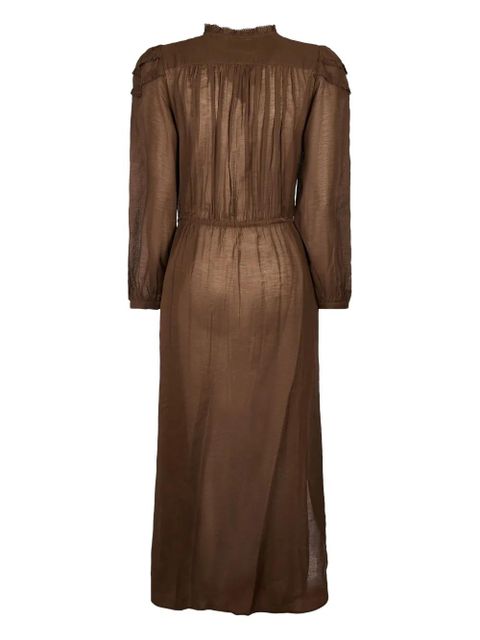 MARANT ÉTOILE ruffled button-front maxi dress - Brown - zdjęcie produktu nr 2