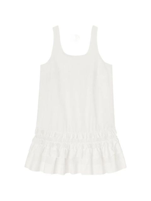 GANNI ruffled-trim mini dress - White - zdjęcie produktu nr 1