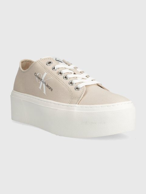 Calvin Klein Jeans tenisówki FLATFORM+ CUPSOLE LOW TXT - zdjęcie produktu nr 2