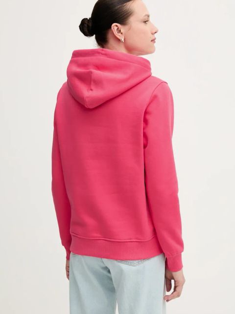 Tommy Jeans bluza damska kolor różowy z kapturem z aplikacją DW0DW20304