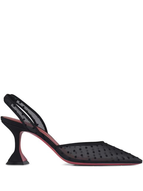 Amina Muaddi Holli mesh slingback sandals - Black - zdjęcie produktu nr 1
