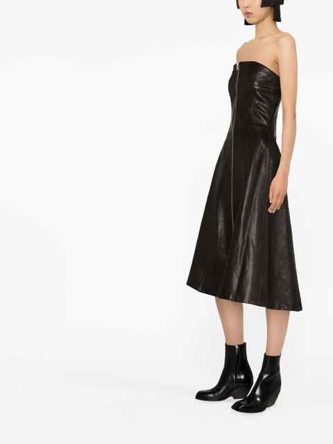 KHAITE Valerie lambskin dress - Black