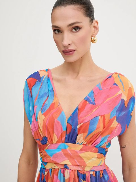 Morgan sukienka kolor pomarańczowy maxi rozkloszowana RUPIL.F