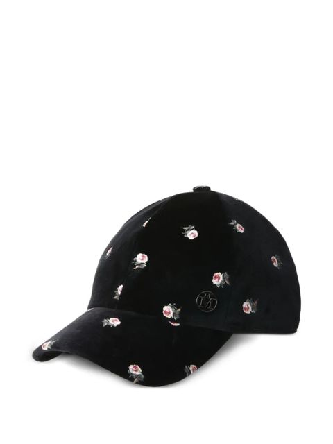 Maison Michel floral-embroidered hat - Black - zdjęcie produktu nr 1